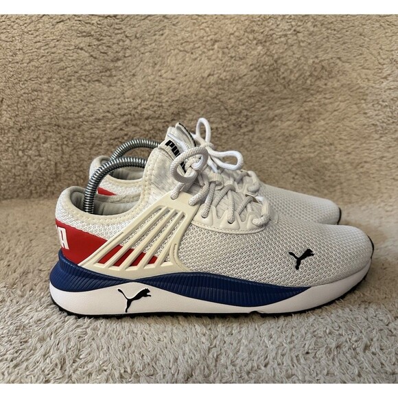 Puma Pacer Future Running Shoes Sneakers White Blue Red Lace Up Mens Size 7 - Picture 1 of 9